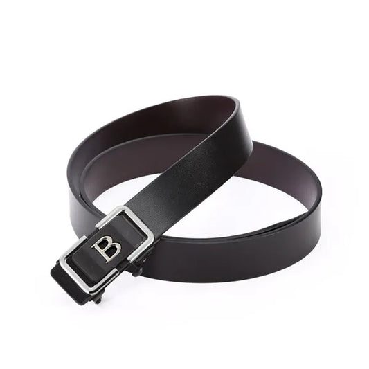 Men’s Black PU Leather Slim Belt with Stylish Autolock Buckle | Lightweight Formal & Casual Belt (Fits Up to 42 Waist, 1.25 Inch Width)