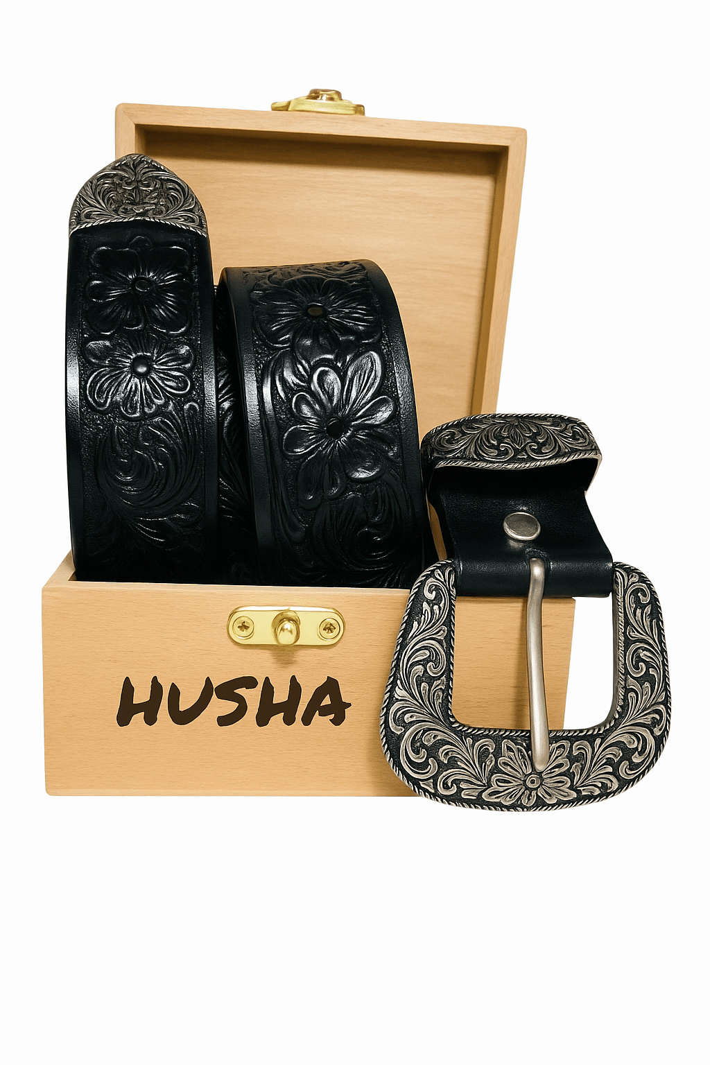 HANDCRAFTED LEATHER WITH WESTERN BUCKLE HC01 - HUSHAHIDE