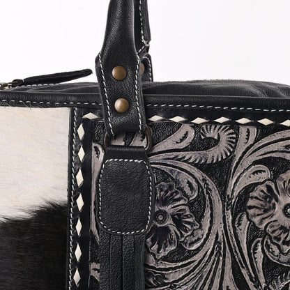 HushaHide Genuine Leather Western Handbag for Women – Hand Tooled Design, Large Size - HUSHAHIDE