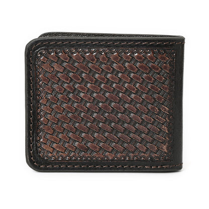 HushaHide Handcrafted Genuine Leather Wallet for Men – Tooled Design, Bifold, Vintage Finish - HUSHAHIDE