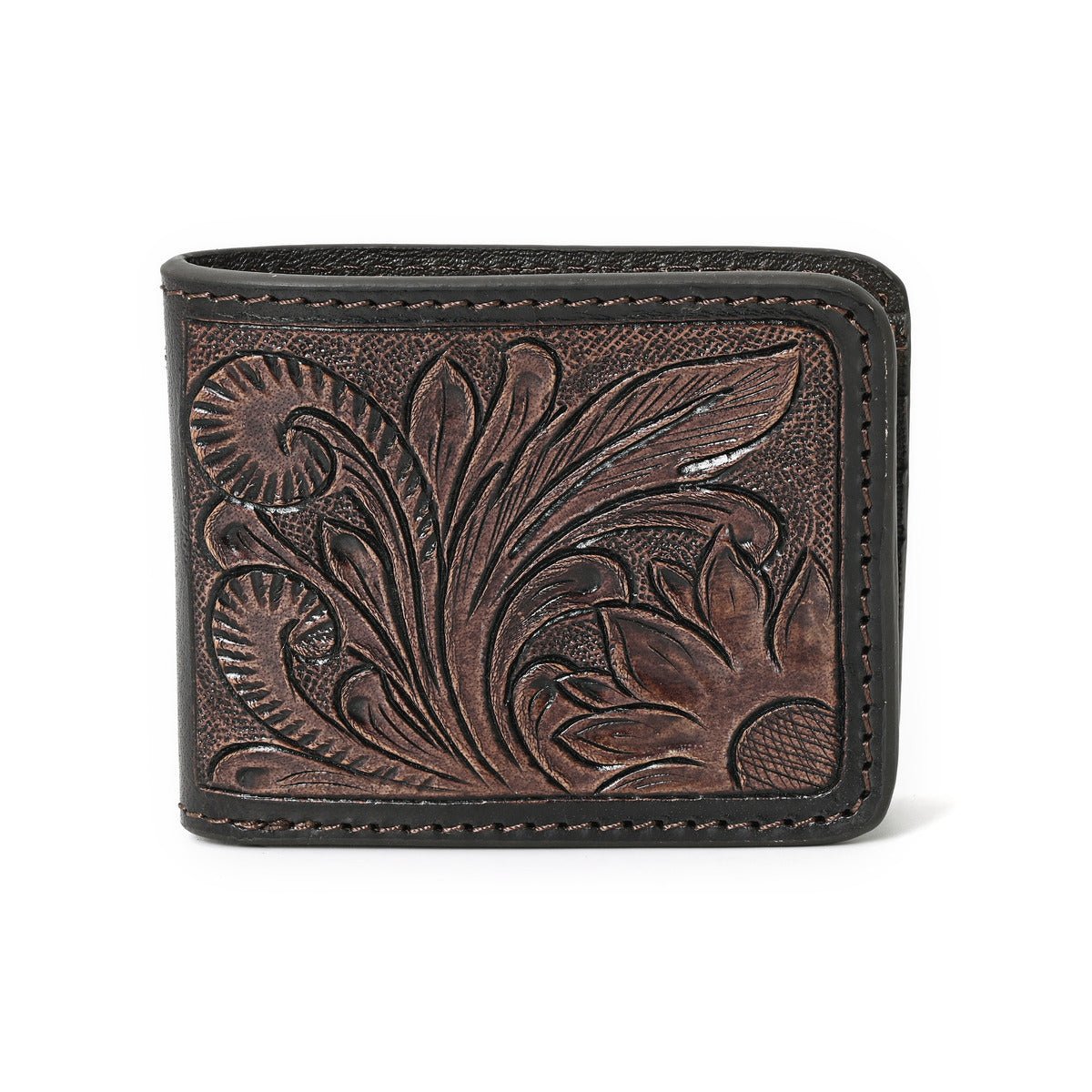HushaHide Handcrafted Genuine Leather Wallet for Men – Tooled Design, Bifold, Vintage Finish - HUSHAHIDE