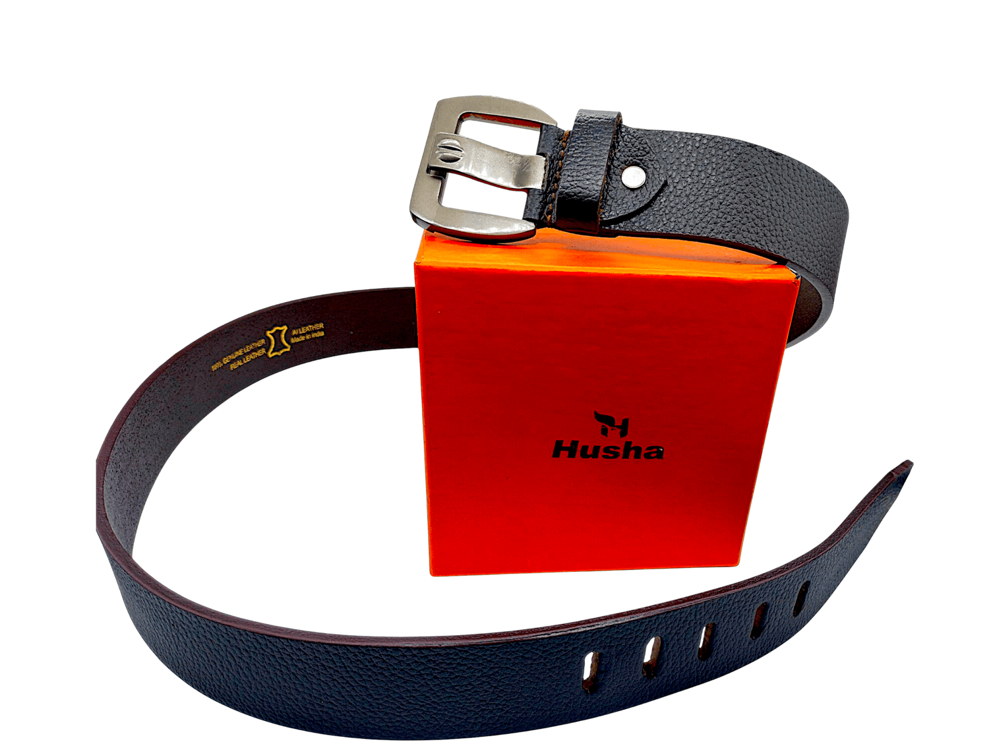 HushaHide Men's Genuine Leather Belt | 1.5 Inch Thick Strap | Stylish metal Buckle | Formal & Casual Wear - HUSHAHIDE