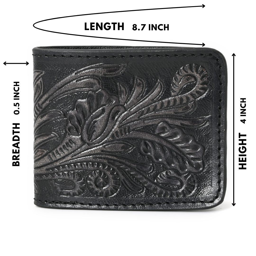 HushaHide™ Rustic Leather Wallet – Perfect Gift for Men, Handcrafted in India - HUSHAHIDE
