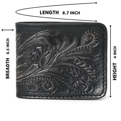 HushaHide™ Rustic Leather Wallet – Perfect Gift for Men, Handcrafted in India - HUSHAHIDE
