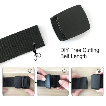 Men's Tactical Nylon Belt with Plastic Buckle – Lightweight, Adjustable & Durable for Jeans, Cargo, Outdoor Use - HUSHAHIDE