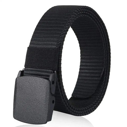 Men's Tactical Nylon Belt with Plastic Buckle – Lightweight, Adjustable & Durable for Jeans, Cargo, Outdoor Use - HUSHAHIDE