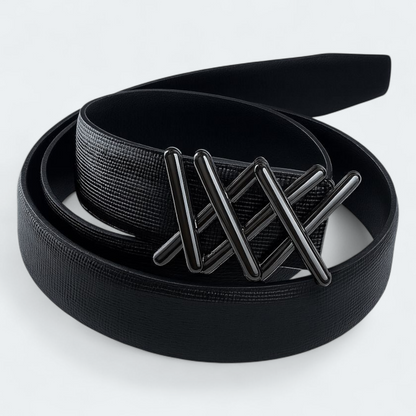 Hushahide Unisex PU Leather Belt | Durable Push Pin Buckle | Lightweight & Vegan Friendly | Free Size 46 Inch