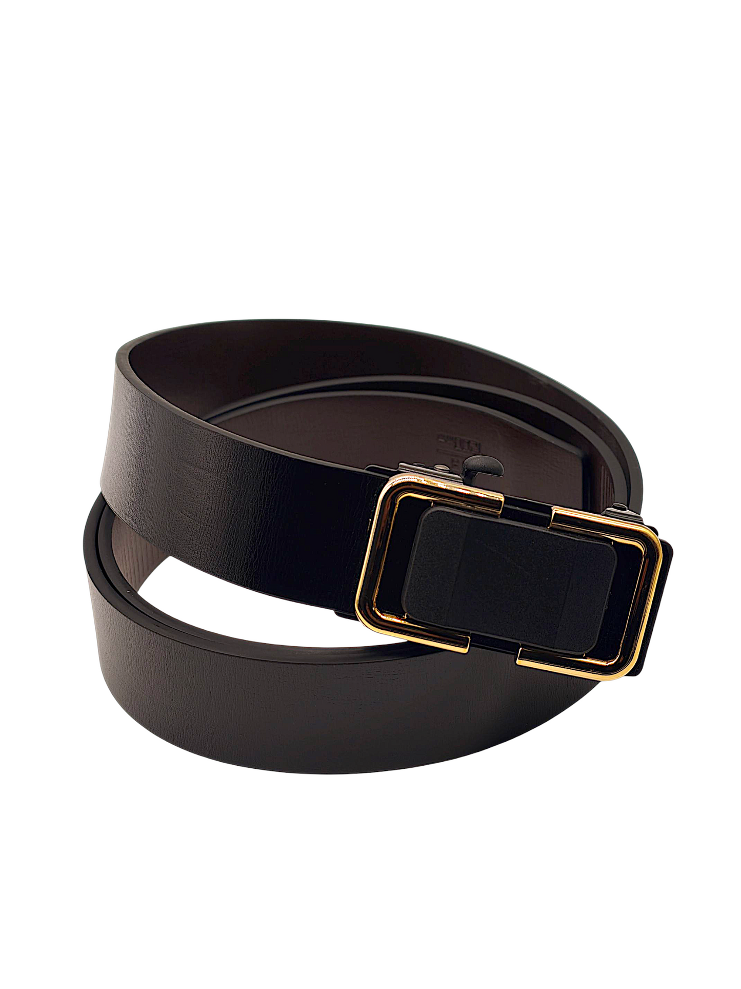 Hushahide Unisex PU Leather Belt with Auto-Lock Slider Buckle – Adjustable 46 Inch, Vegan Friendly