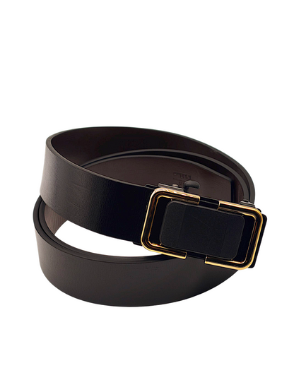 Hushahide Unisex PU Leather Belt with Auto-Lock Slider Buckle – Adjustable 46 Inch, Vegan Friendly